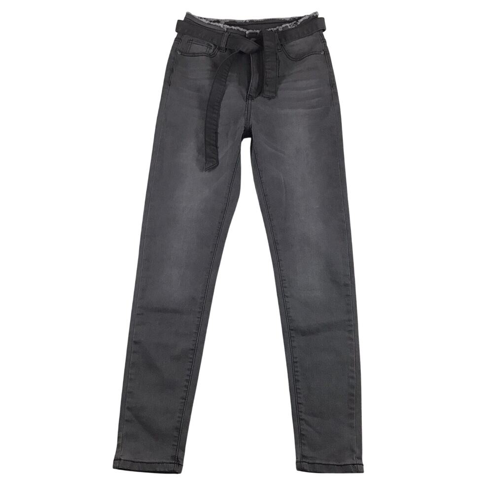 Gray Skinny Jeggings SHEIN Womens Size Medium Stretchy with Removable Tie Belt